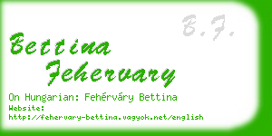 bettina fehervary business card